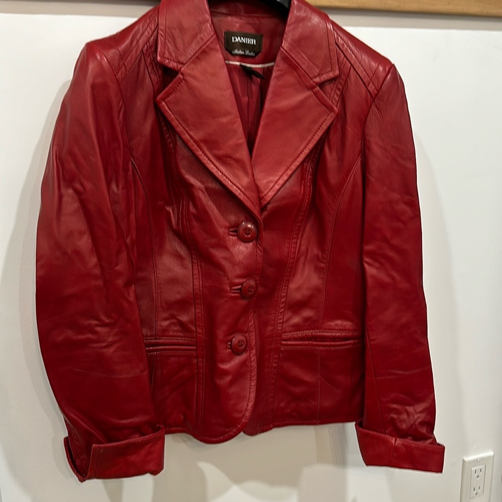 Buttery Soft Red Leather Blazer